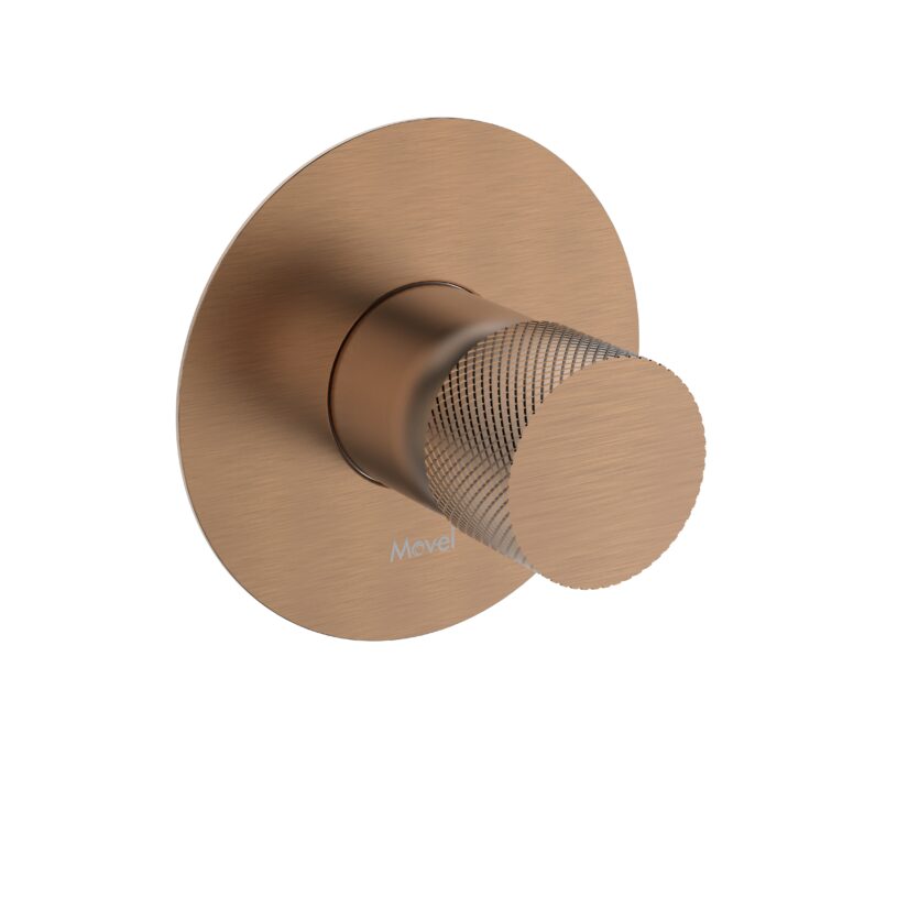 Acabamento Monocomando Chuveiro Round Base Docol Rose Gold Escovado
