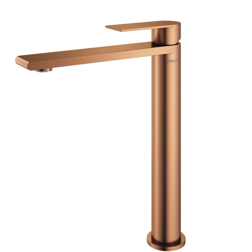 Misturador Monocomando Bica Alta Athena Rose Gold Escovado