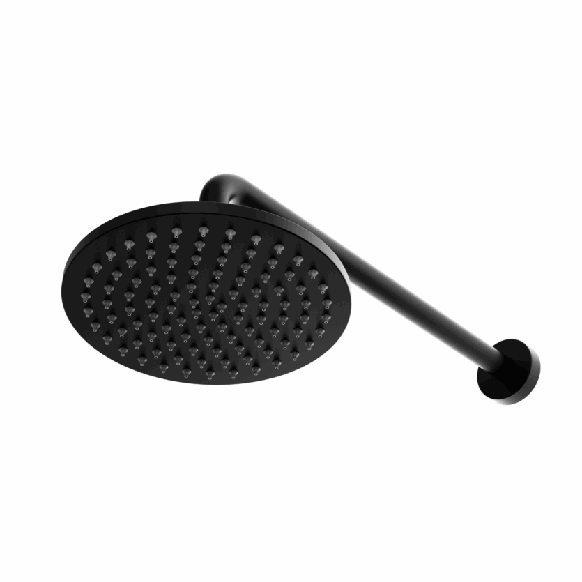 Chuveiro de Parede Round Preto Fosco