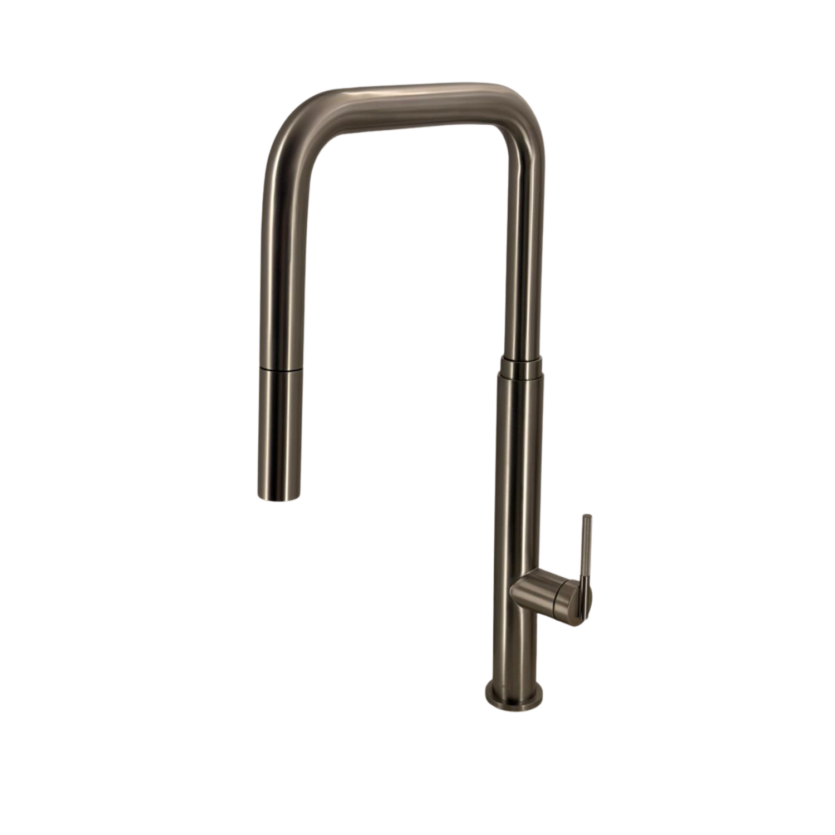 Misturador Gourmet Monocomando Extensível Square Aço Escovado