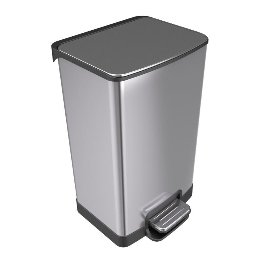 Lixeira Lux Inox com Pedal e Balde Removível 40l Aço Escovado