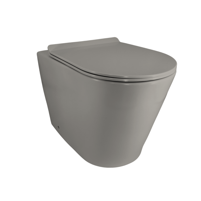Vaso Sanitario Convencional Redondo New Fluir Cinza Fosco