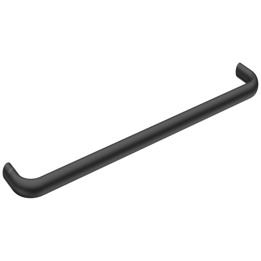 Toalheiro Porta Toalha de Banho de Parede 60 Round Preto Fosco