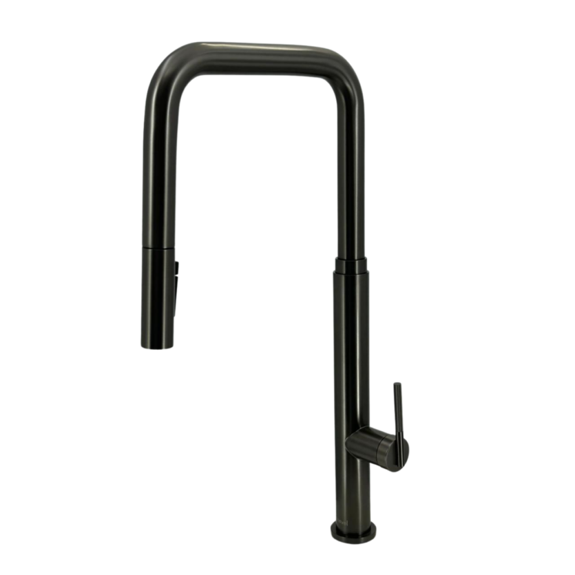 Misturador Gourmet Monocomando Extensível Square Gunmetal