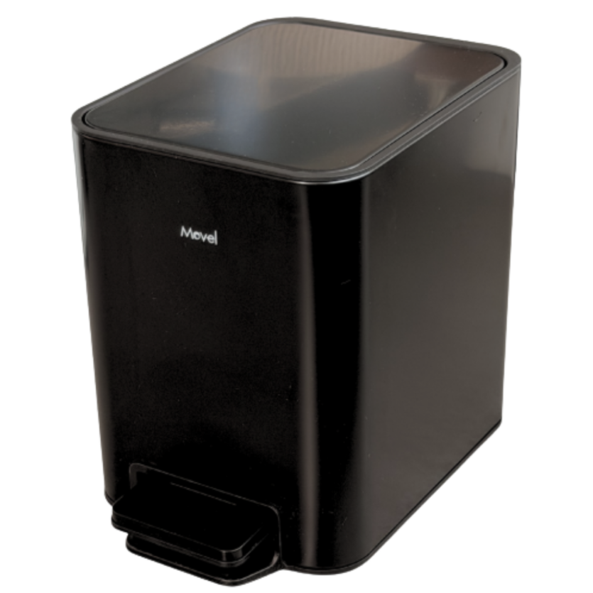 Lixeira lux com Pedal e Balde Removível 6l Preto Fosco