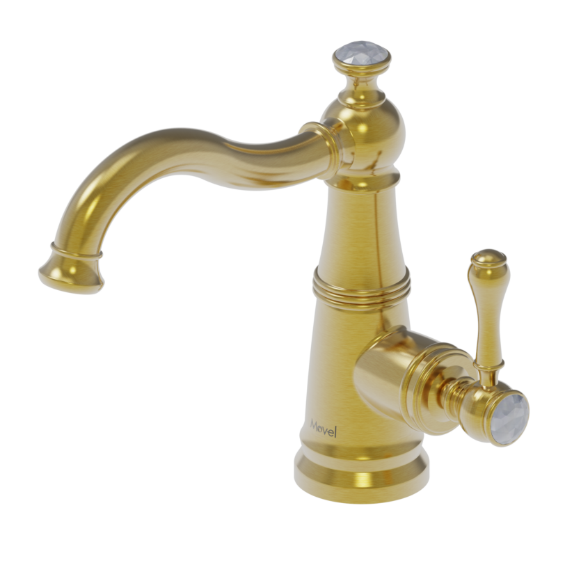 Misturador Monocomando Bica Baixa Crystal MV20 Gold Dourado Escovado