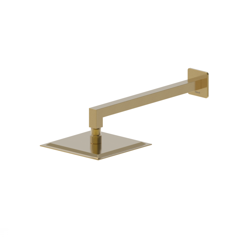 Chuveiro de Parede Square Slim 20x20 Gold Dourado Escovado